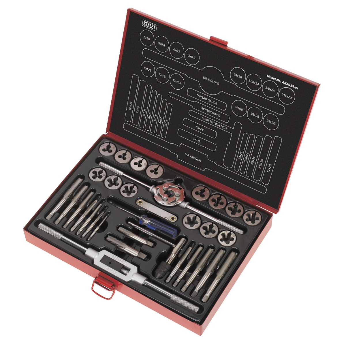 Metric/UNF/BSP Tap & Die Set Split Dies 33pc
