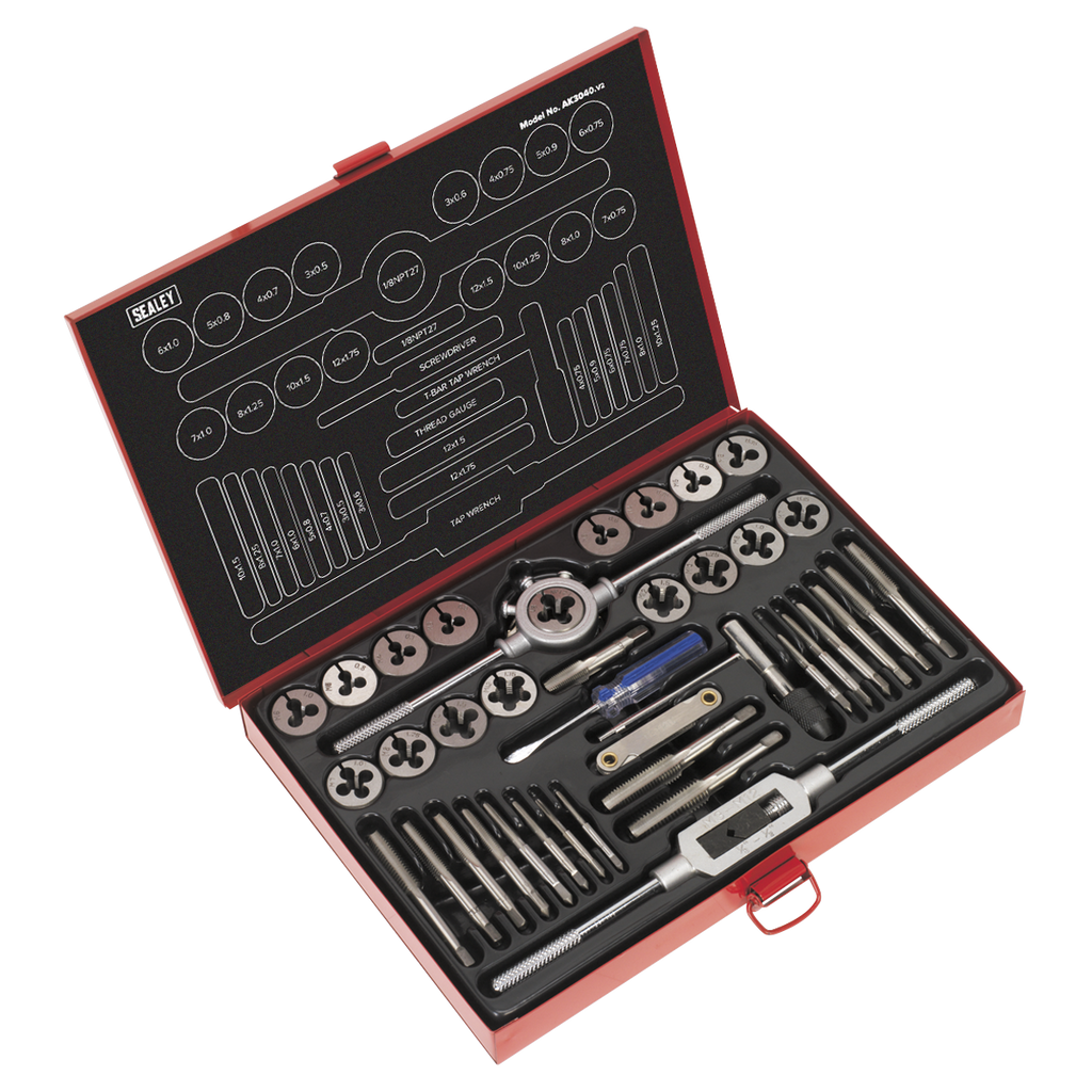 Metric Tap & Die Set Split Dies 40pc