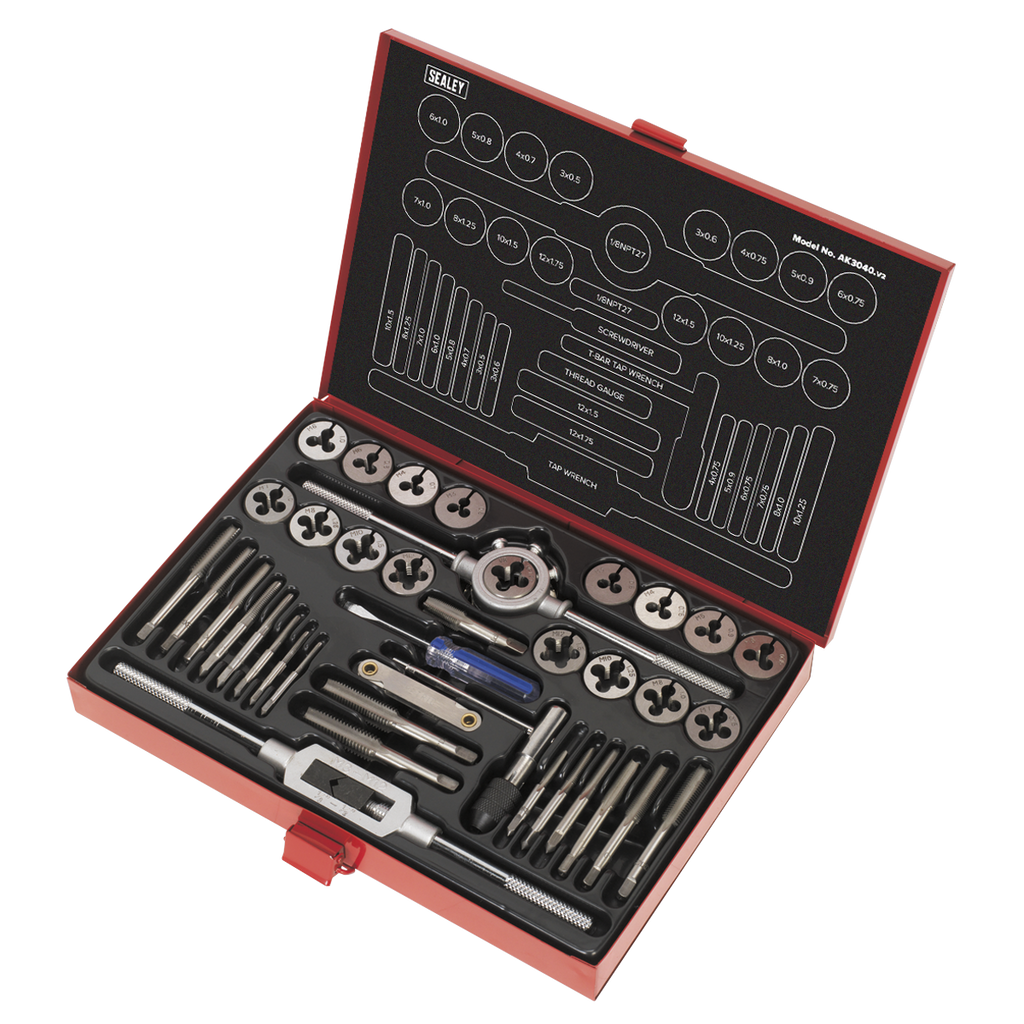 Metric Tap & Die Set Split Dies 40pc