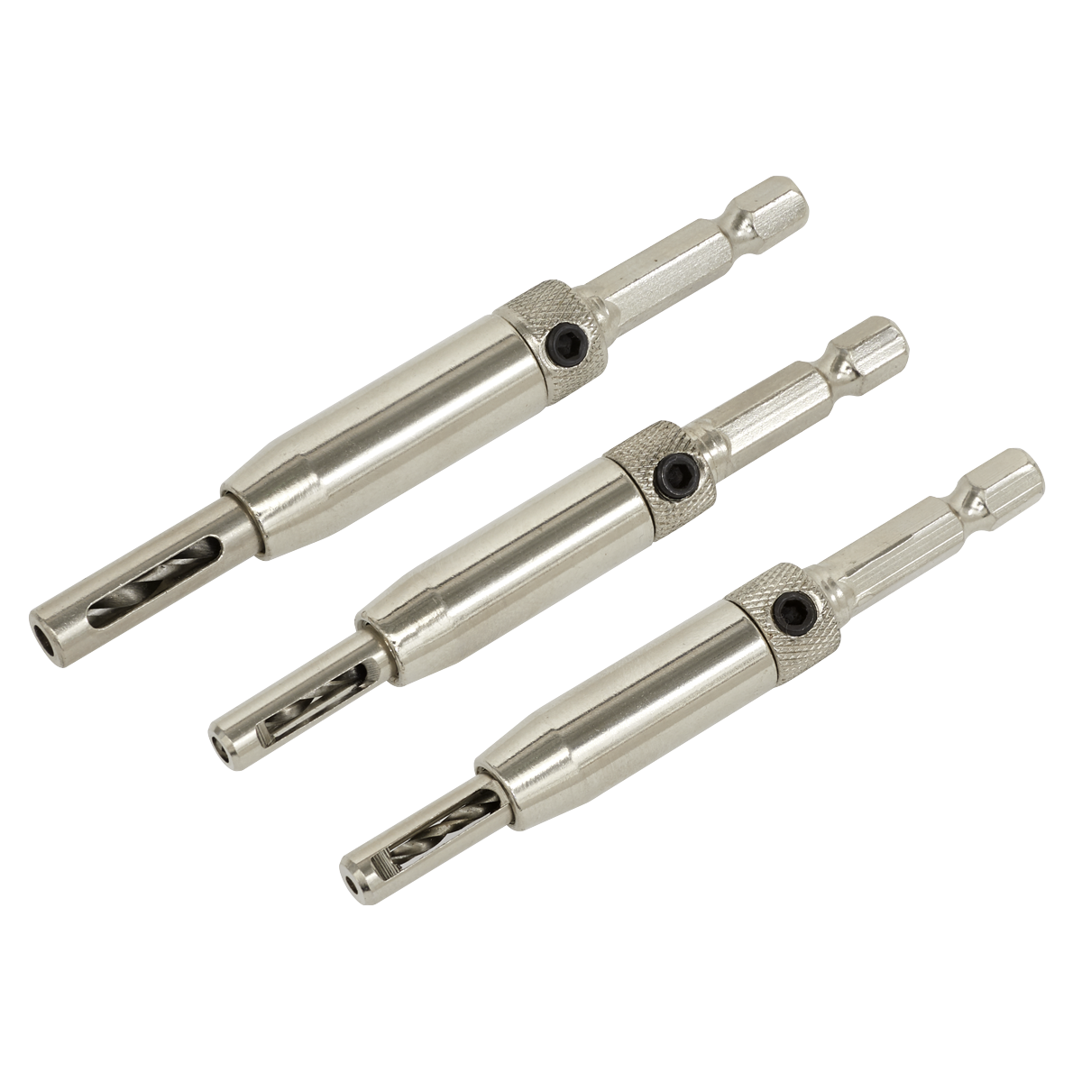 Self-Centring Chamfered Hinge Drill Set 3pc