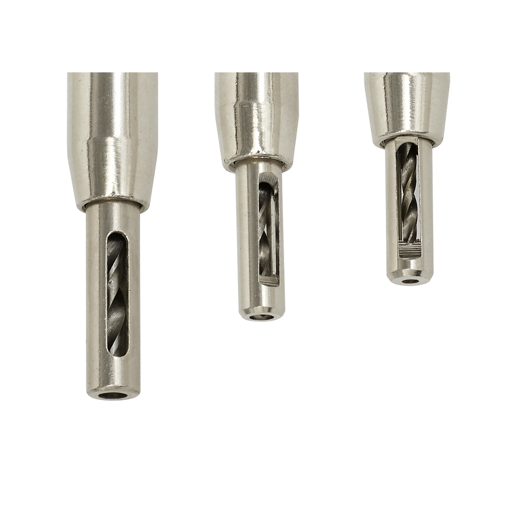 Self-Centring Chamfered Hinge Drill Set 3pc