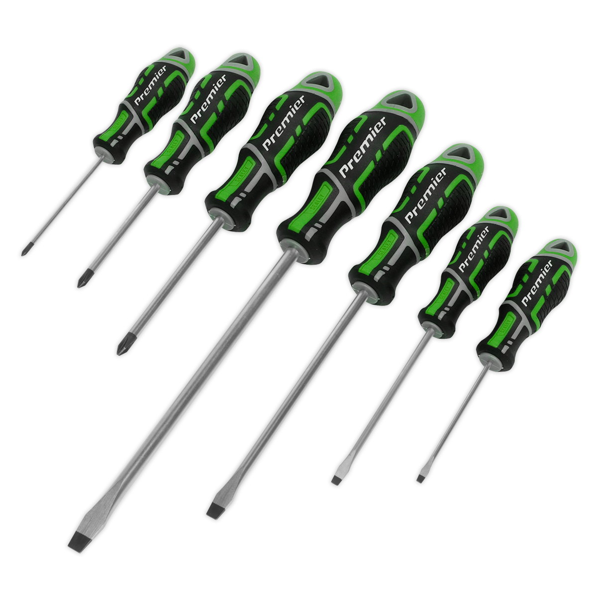 Premier GripMAX® Screwdriver Set 7pc - Hi-Vis Green