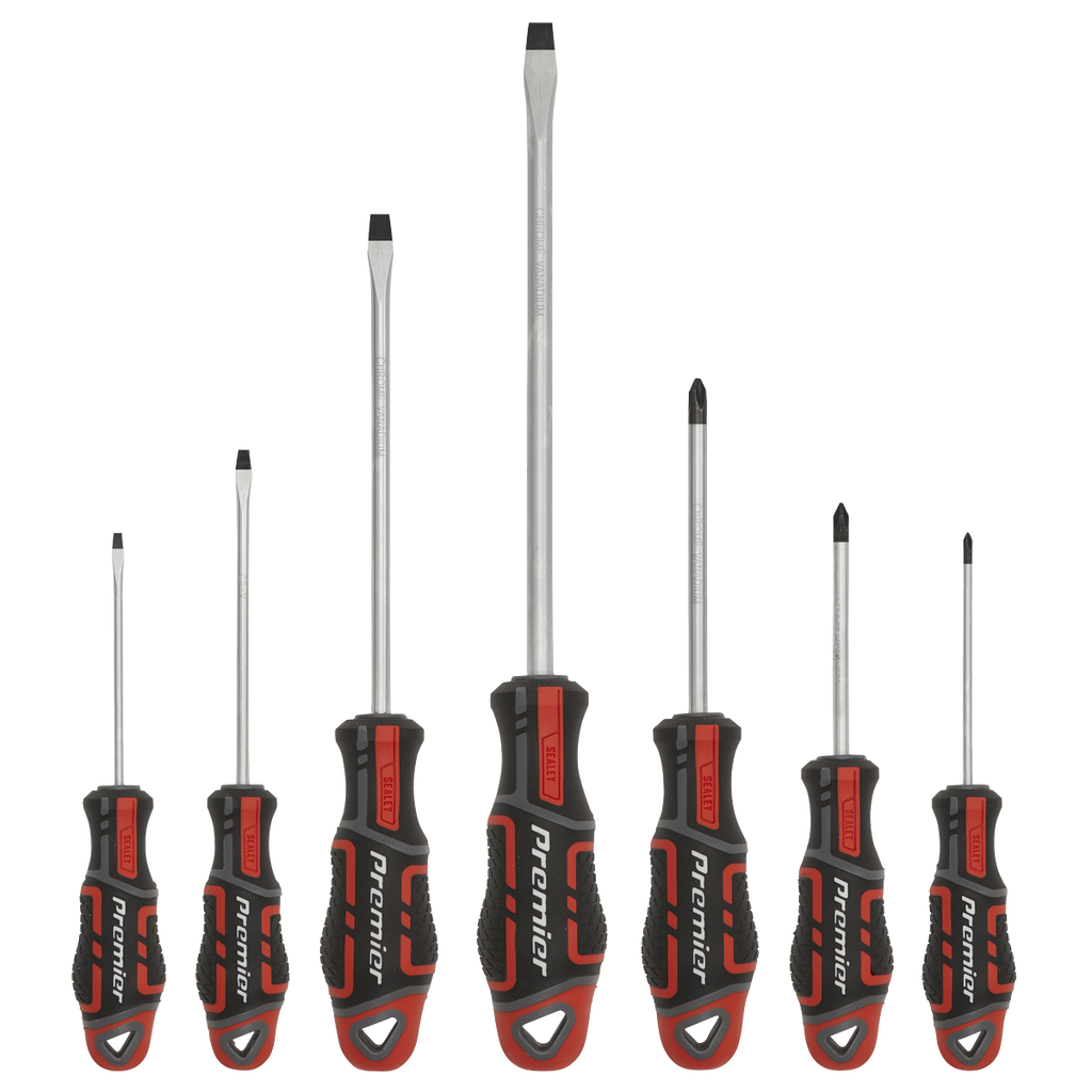 Premier GripMAX® Screwdriver Set 7pc - Red