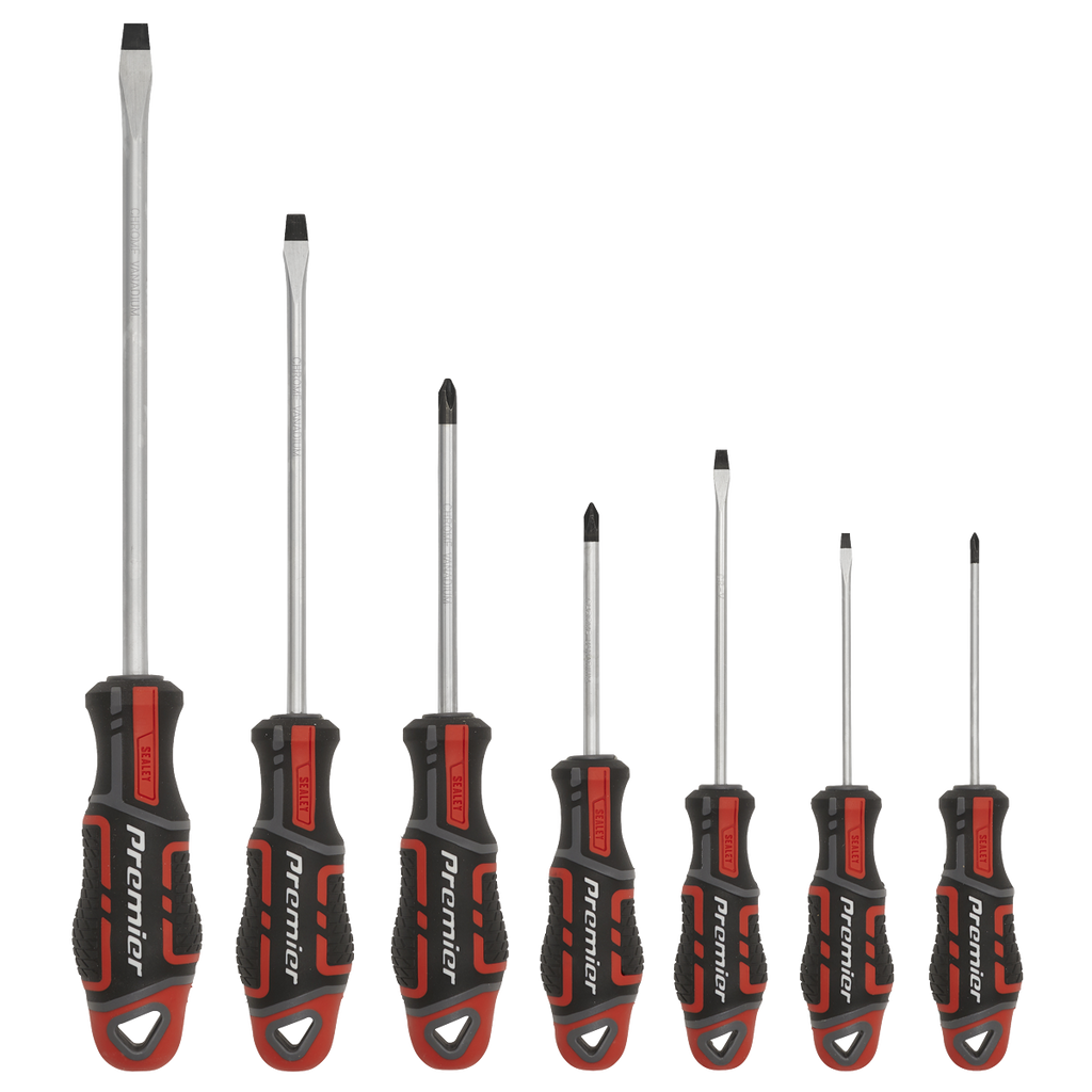 Premier GripMAX® Screwdriver Set 7pc - Red