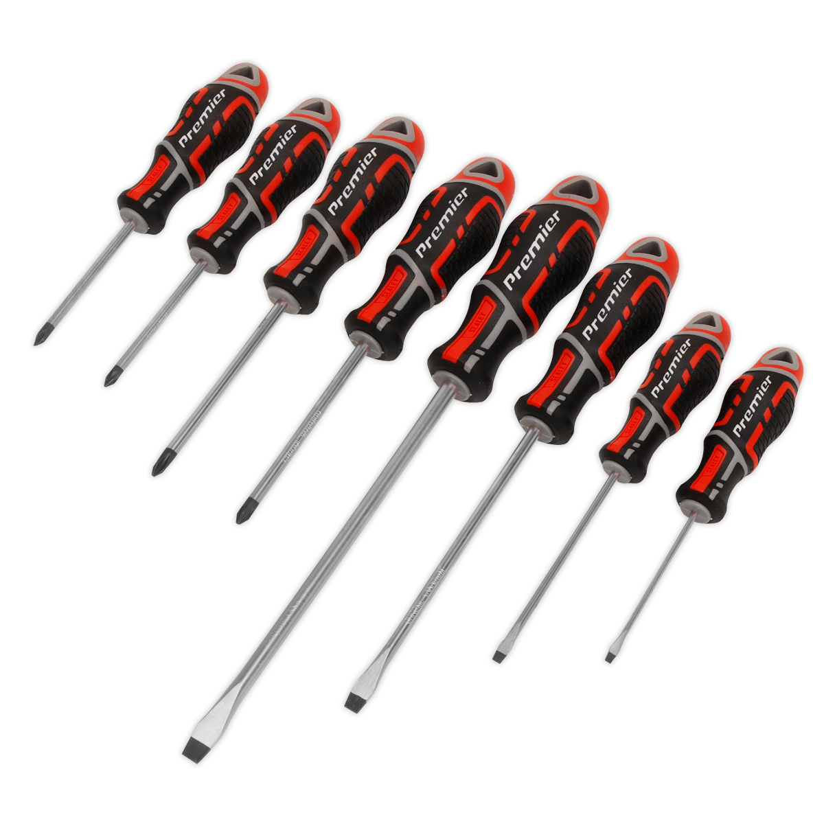Premier GripMAX® Screwdriver Set 8pc - Red