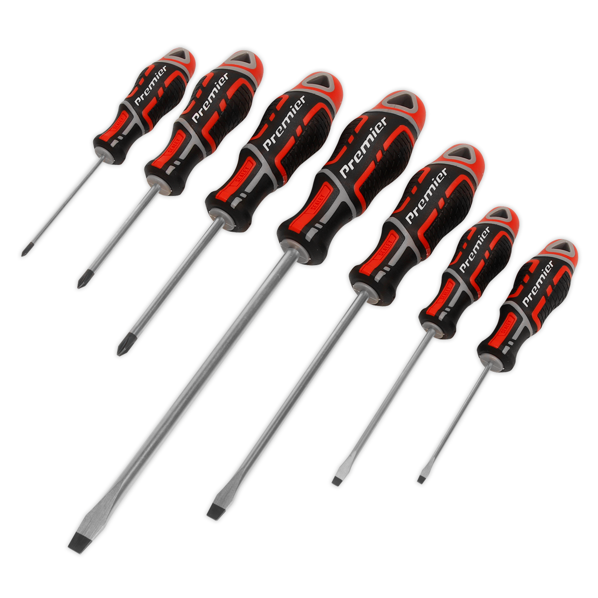 Premier GripMAX® Screwdriver Set 7pc - Red