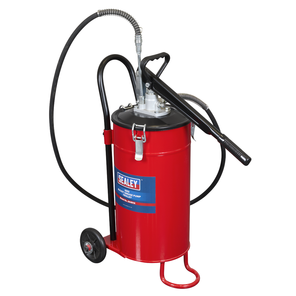 Bucket Grease Pump Trolley, 15kg (AK451X)