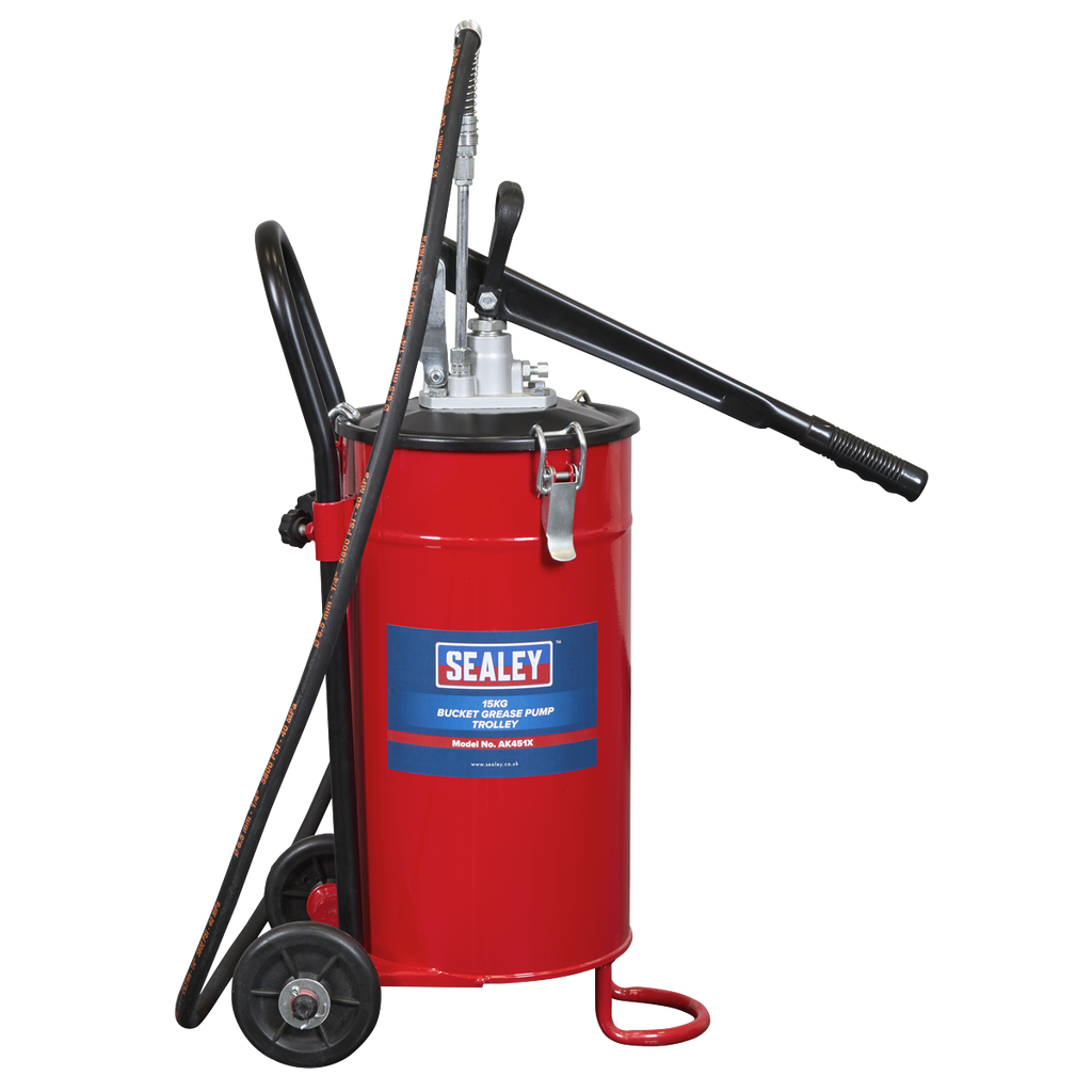 Bucket Grease Pump Trolley, 15kg (AK451X)