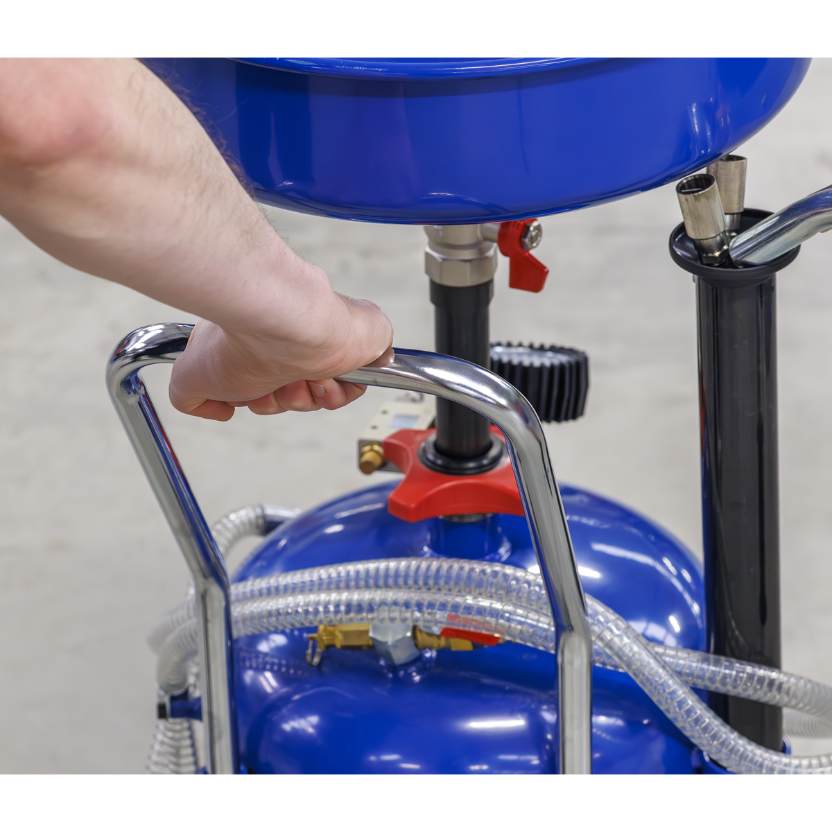 Air Discharge Mobile Oil Drainer with Probes 35L