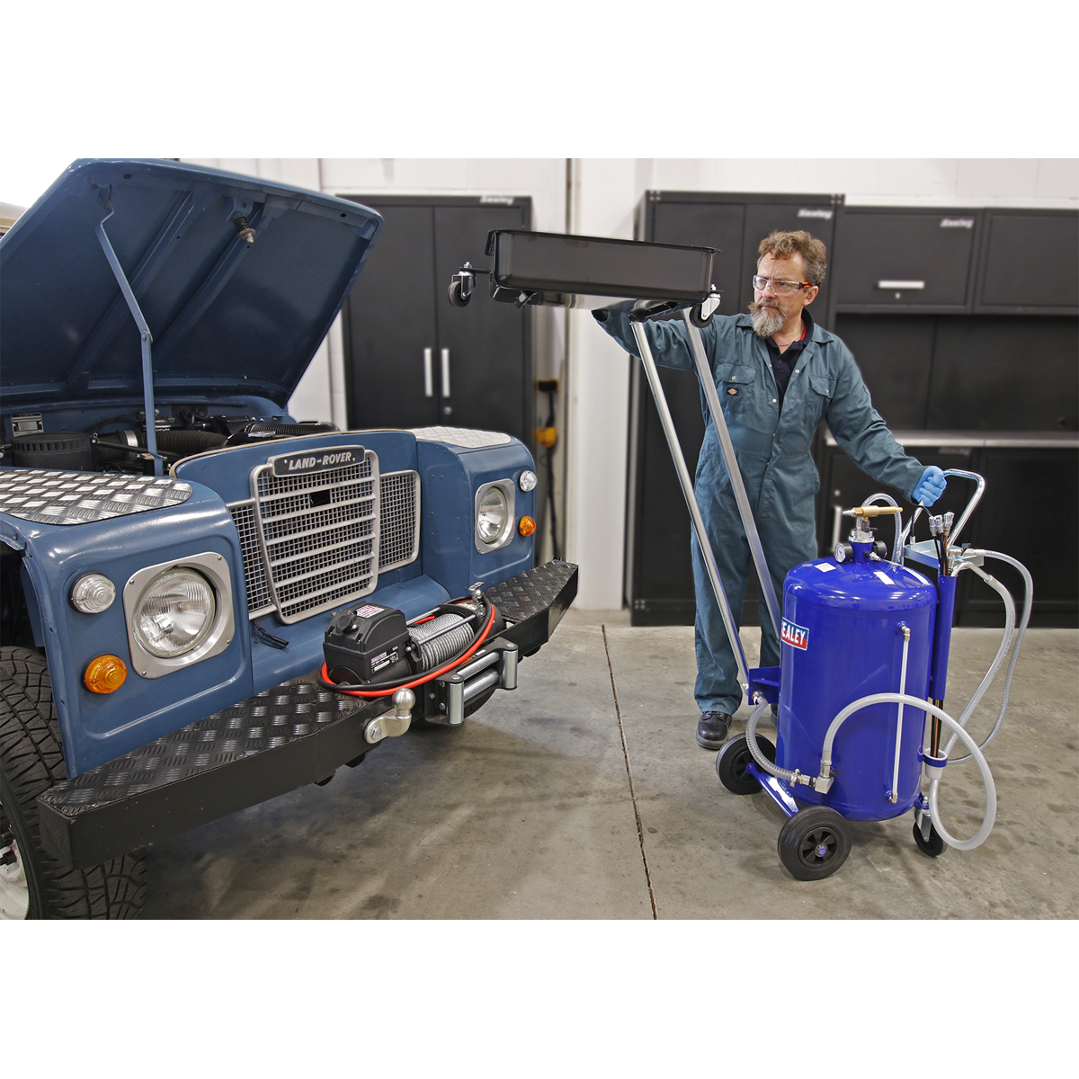 Cantilever Air Discharge Mobile Oil Drainer with Probes 80L