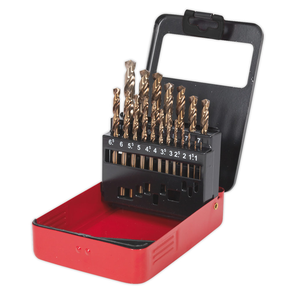 HSS Cobalt Fully Ground Drill Bit Set 19pc