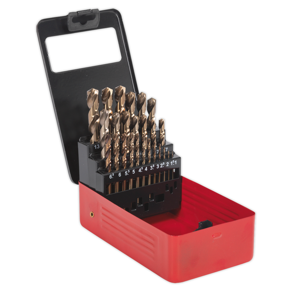 HSS Cobalt Fully Ground Drill Bit Set 25pc