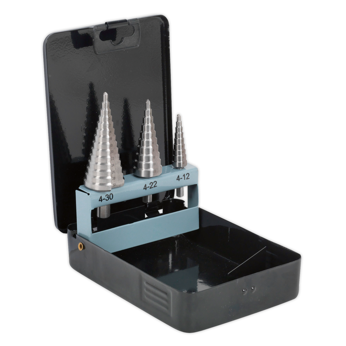 Double Flute HSS 4341 Step Drill Bit Set 3pc
