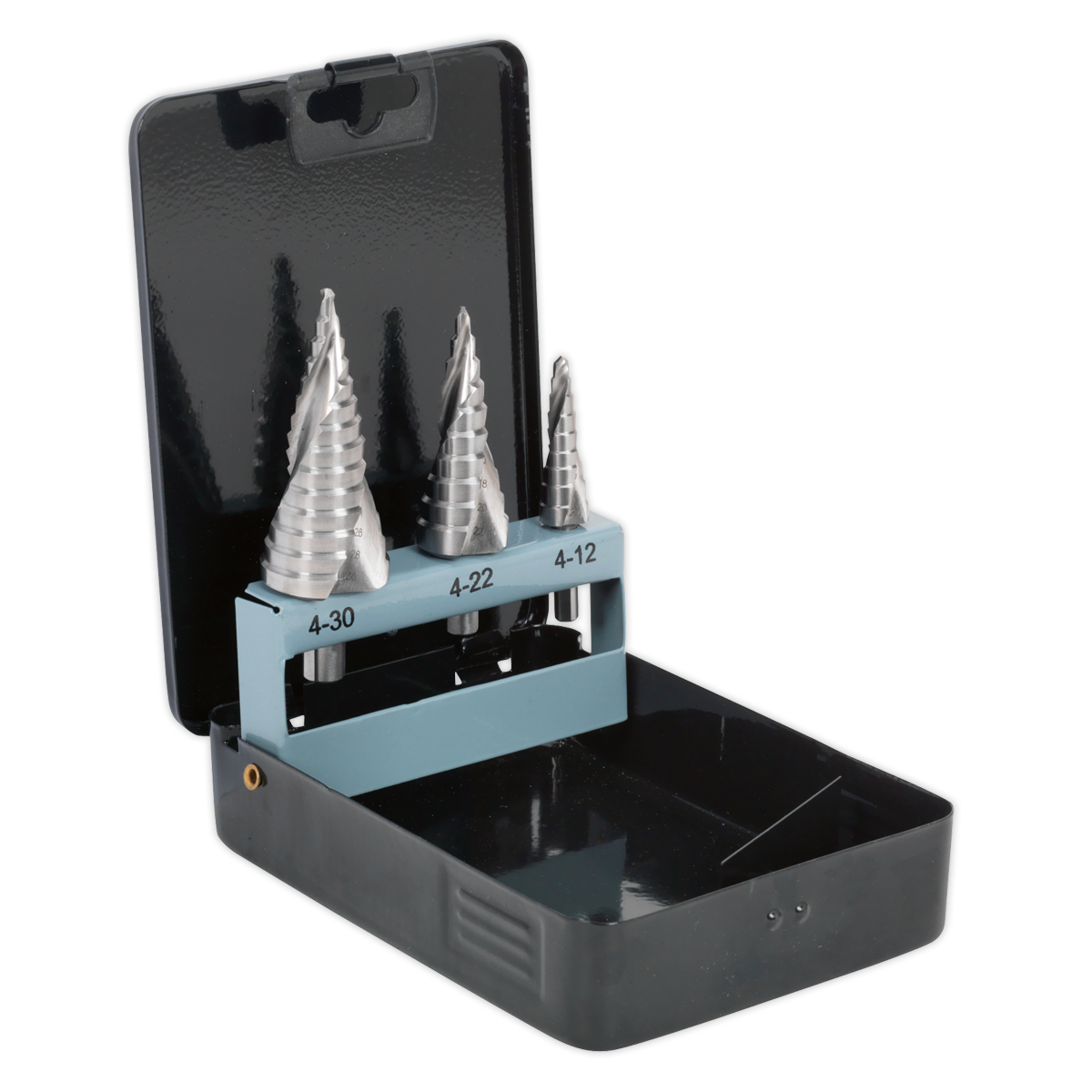 Spiral Flute HSS 4341 Step Drill Bit Set 3pc
