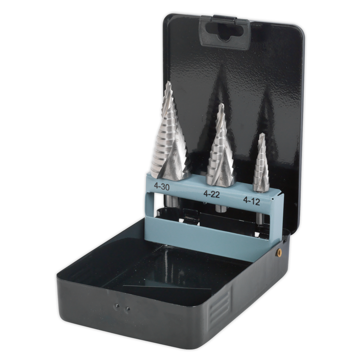 Spiral Flute HSS 4341 Step Drill Bit Set 3pc