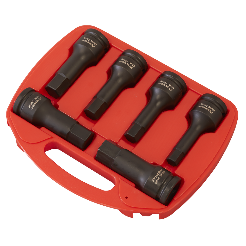 Premier Hex Impact Socket Bit Set 3/4"Sq Drive 6pc