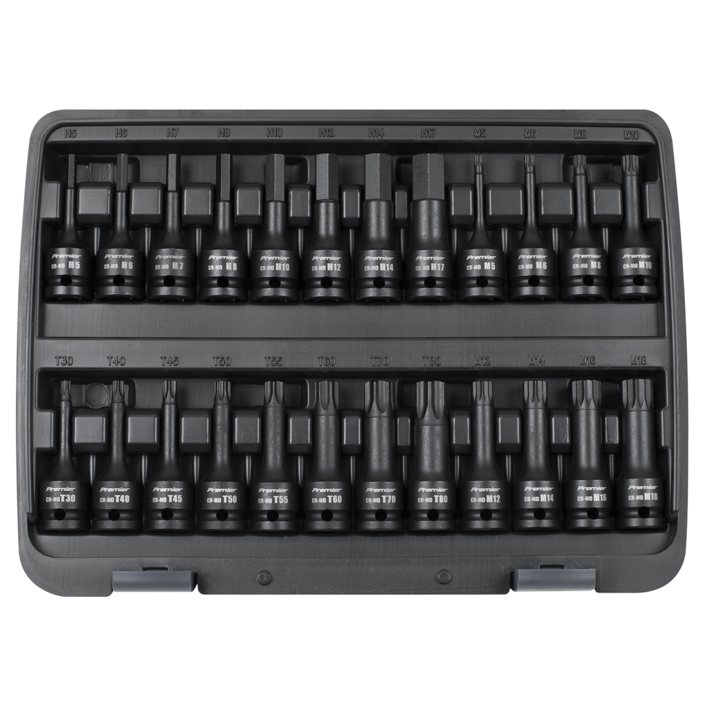 Premier Hex/TRX-Star*/Spline Impact Socket Bit Set 1/2"Sq Dr