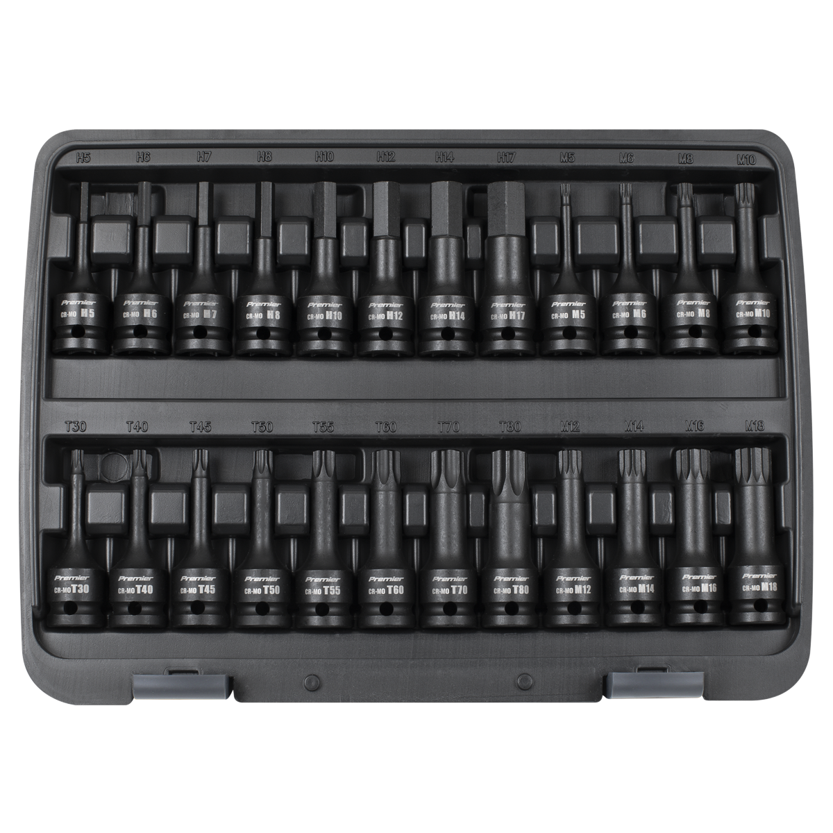 Premier Hex/TRX-Star*/Spline Impact Socket Bit Set 1/2"Sq Dr