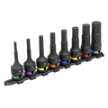 Premier Hex Impact Socket Bit Set 1/2"Sq Drive 8pc (Factory Refurbished A)