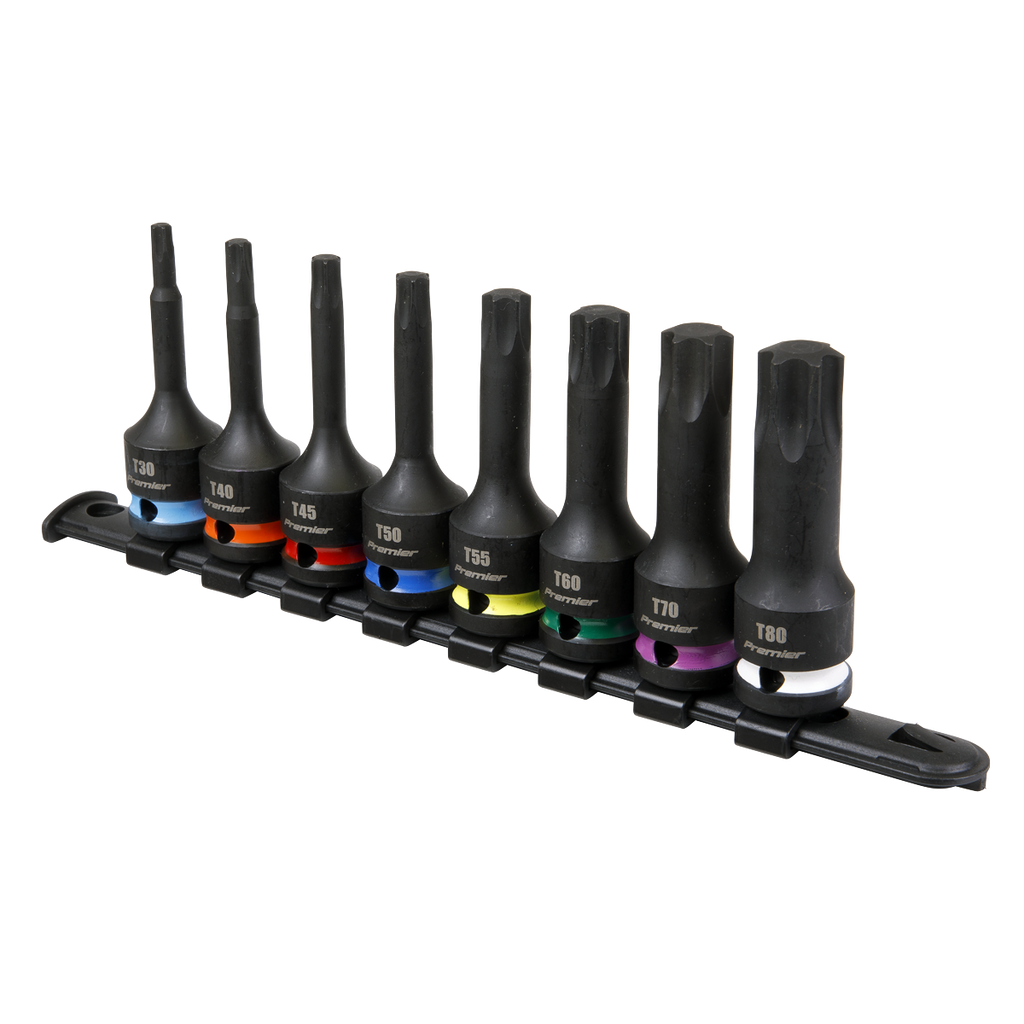 Premier TRX-Star* Impact Socket Bit Set 1/2"Sq Drive 8pc