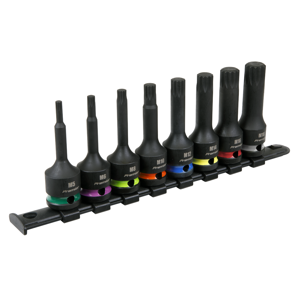 Premier Spline Impact Socket Bit Set 1/2"Sq Drive 8pc