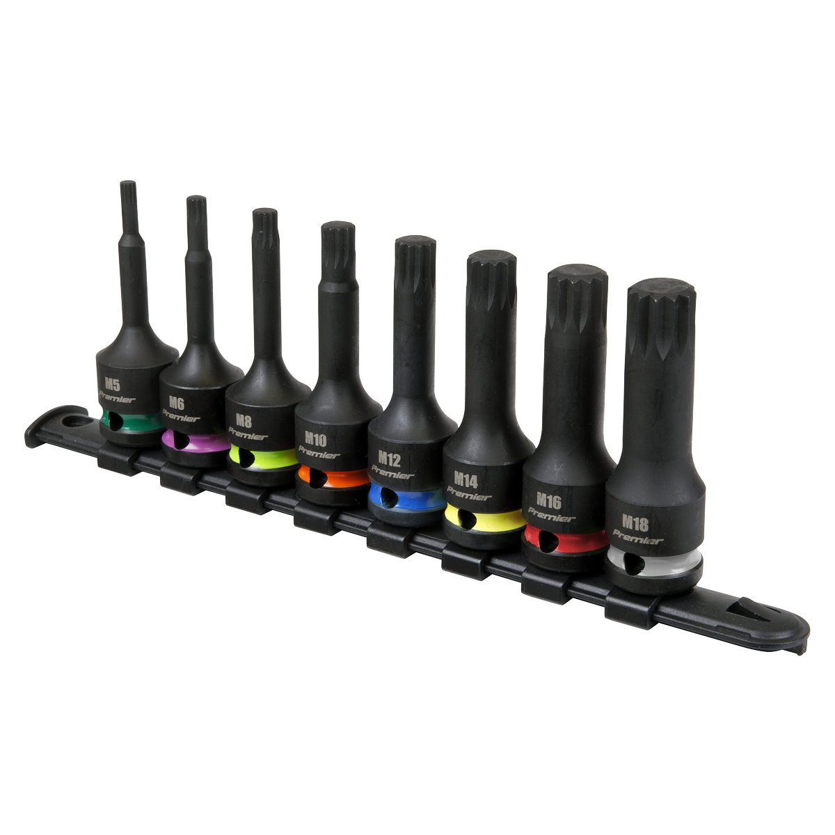 Premier Spline Impact Socket Bit Set 1/2"Sq Drive 8pc