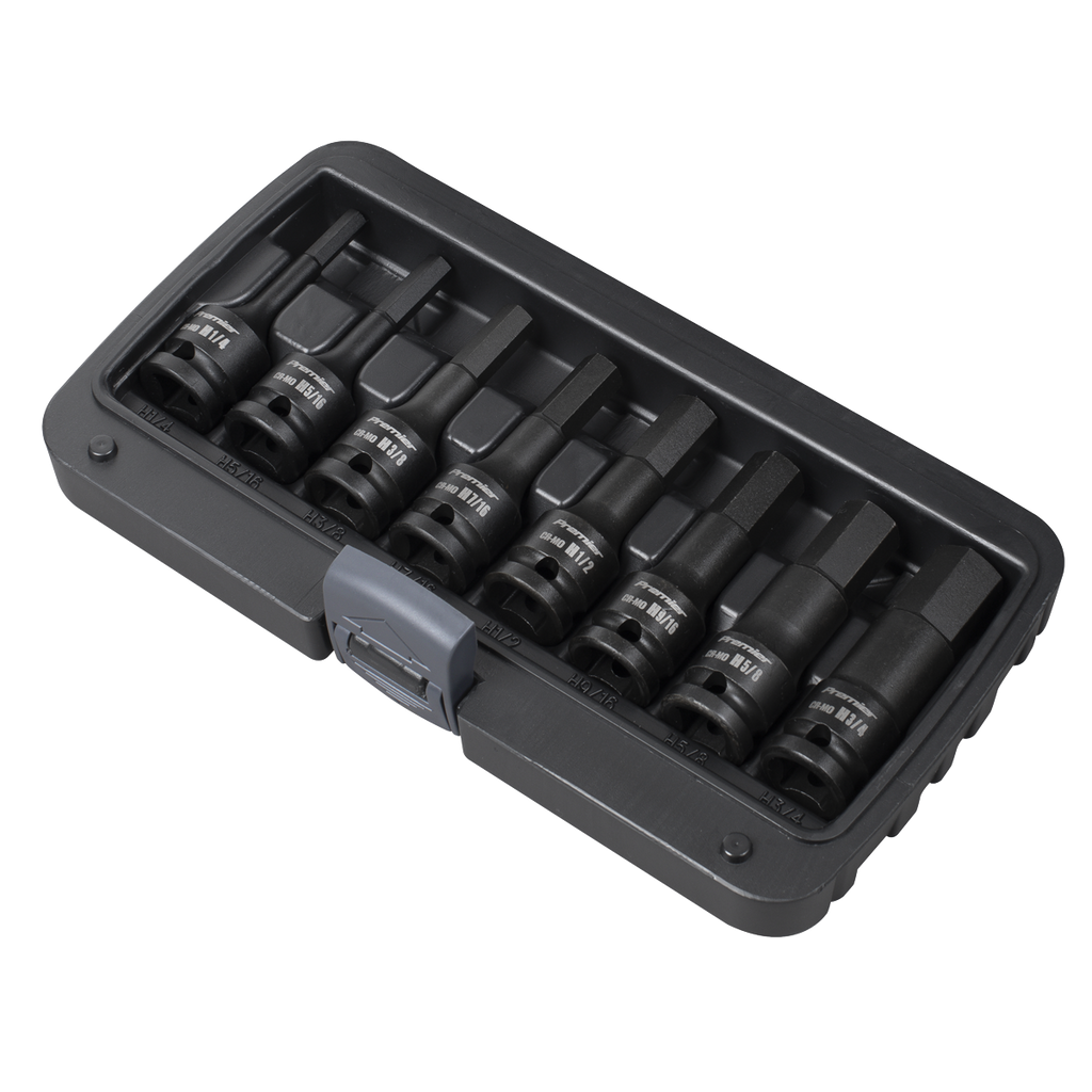 Premier Imperial Hex Impact Socket Bit Set 1/2"Sq Drive 8pc
