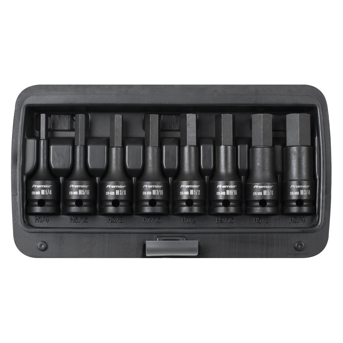 Premier Imperial Hex Impact Socket Bit Set 1/2"Sq Drive 8pc