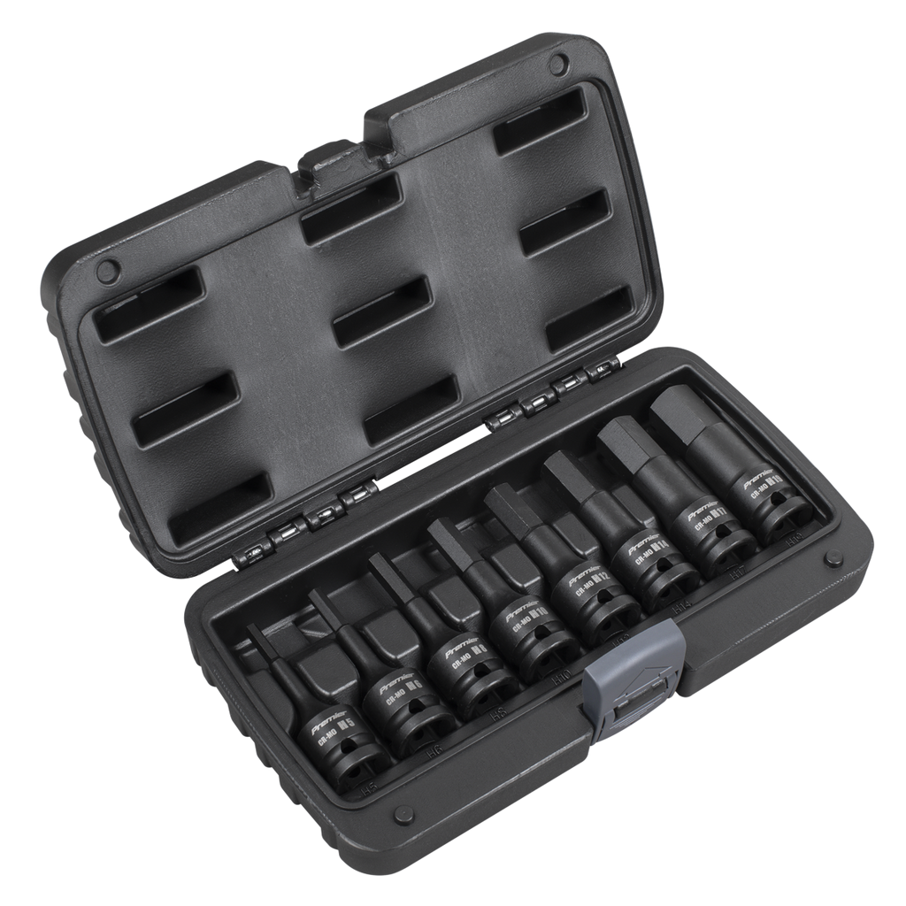 Premier Hex Impact Socket Bit Set 1/2"Sq Drive 8pc