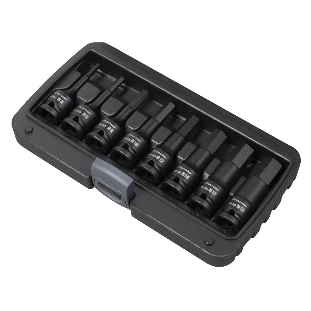 Premier Hex Impact Socket Bit Set 1/2"Sq Drive 8pc