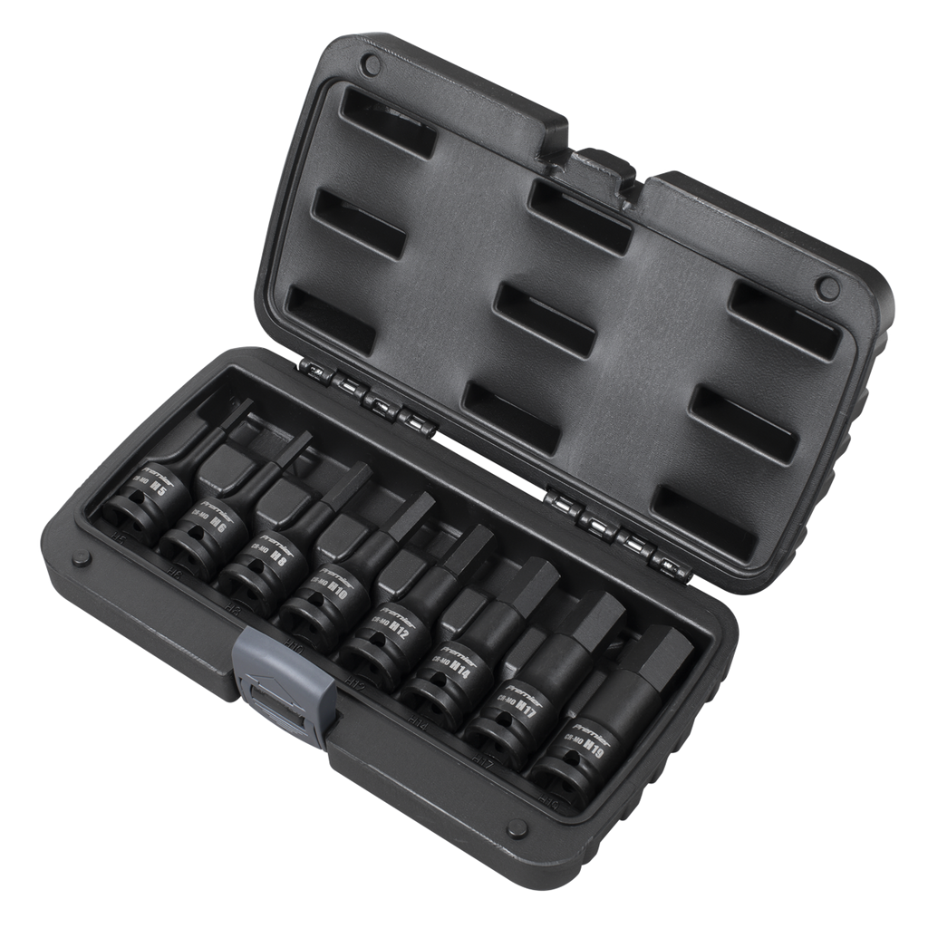 Premier Hex Impact Socket Bit Set 1/2"Sq Drive 8pc