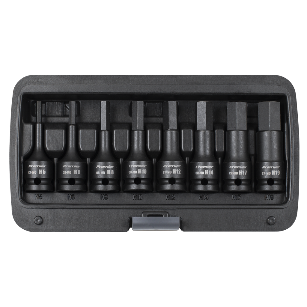 Premier Hex Impact Socket Bit Set 1/2"Sq Drive 8pc