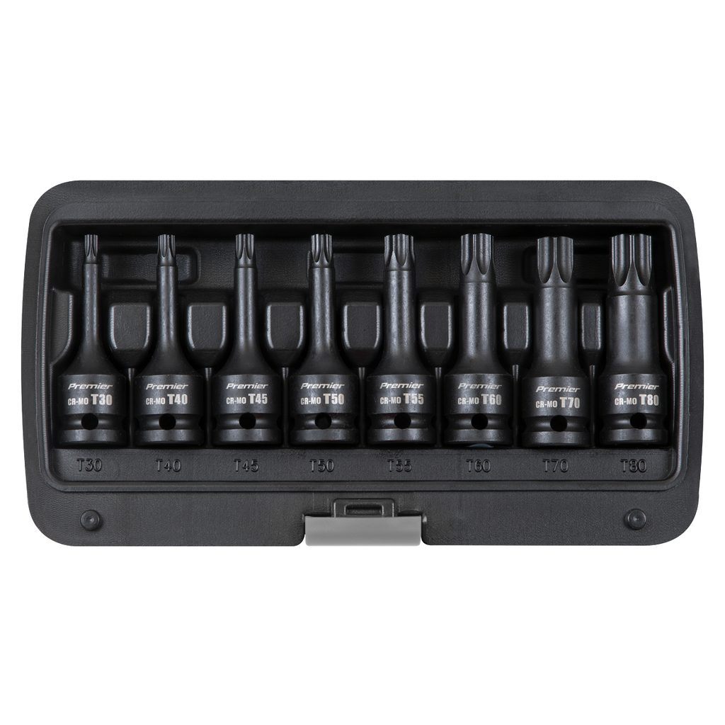 Premier TRX-Star* Impact Socket Bit Set 1/2"Sq Drive 8pc