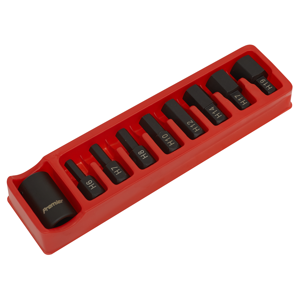 Premier Hex Impact Bit & Holder Set 1/2"Sq Drive 9pc