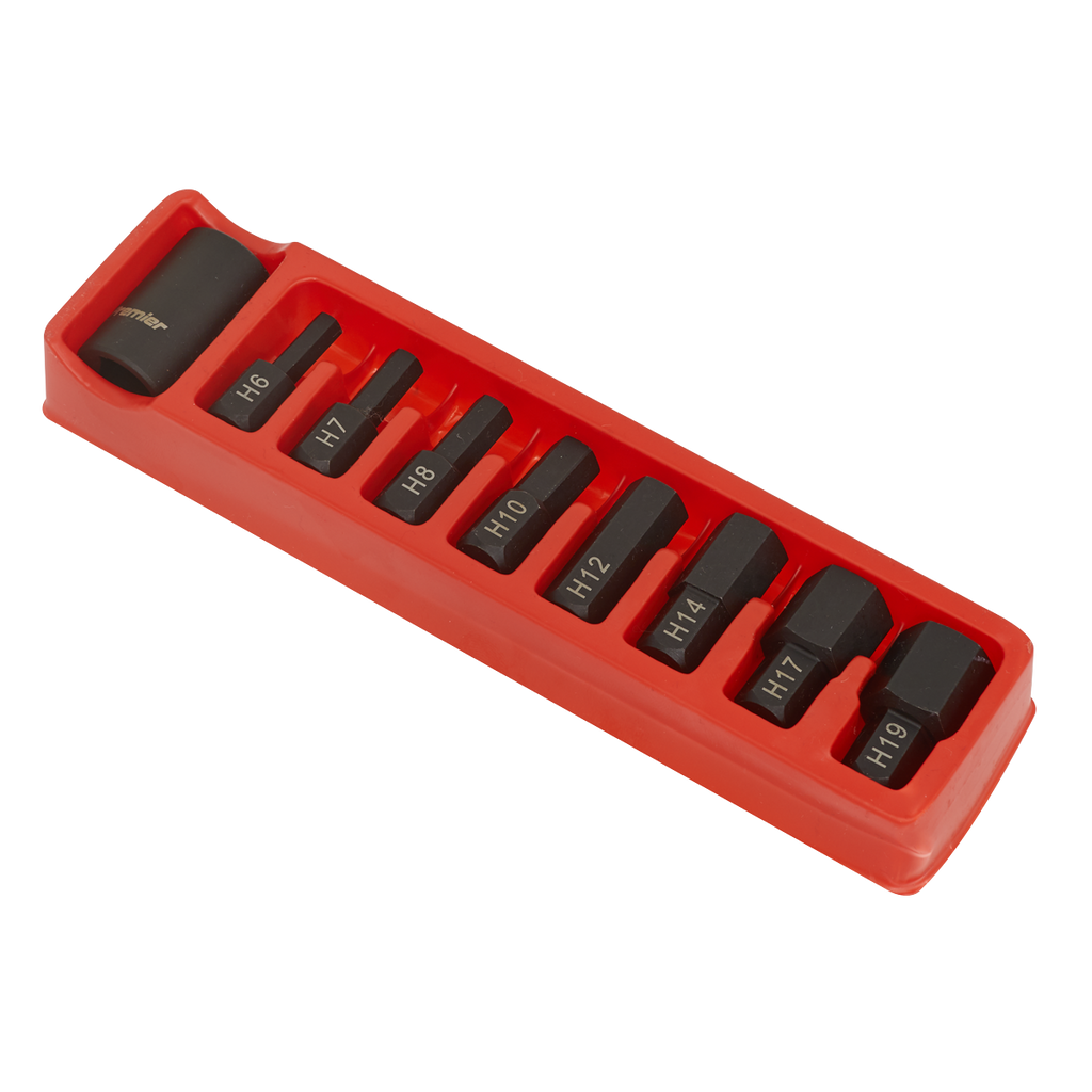 Premier Hex Impact Bit & Holder Set 1/2"Sq Drive 9pc
