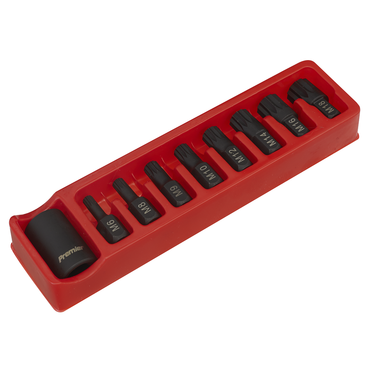 Premier Spline Impact Bit & Holder Set 1/2"Sq Drive 9pc