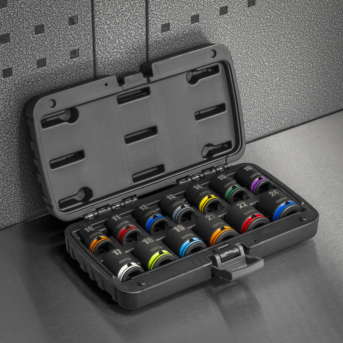 Lock-On™ Impact Socket Set 1/2"Sq Drive 13pc 6pt Metric