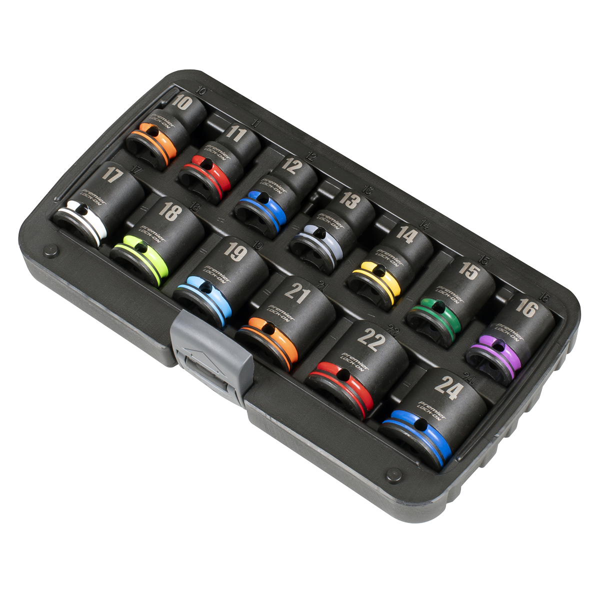 Lock-On™ Impact Socket Set 1/2"Sq Drive 13pc 6pt Metric