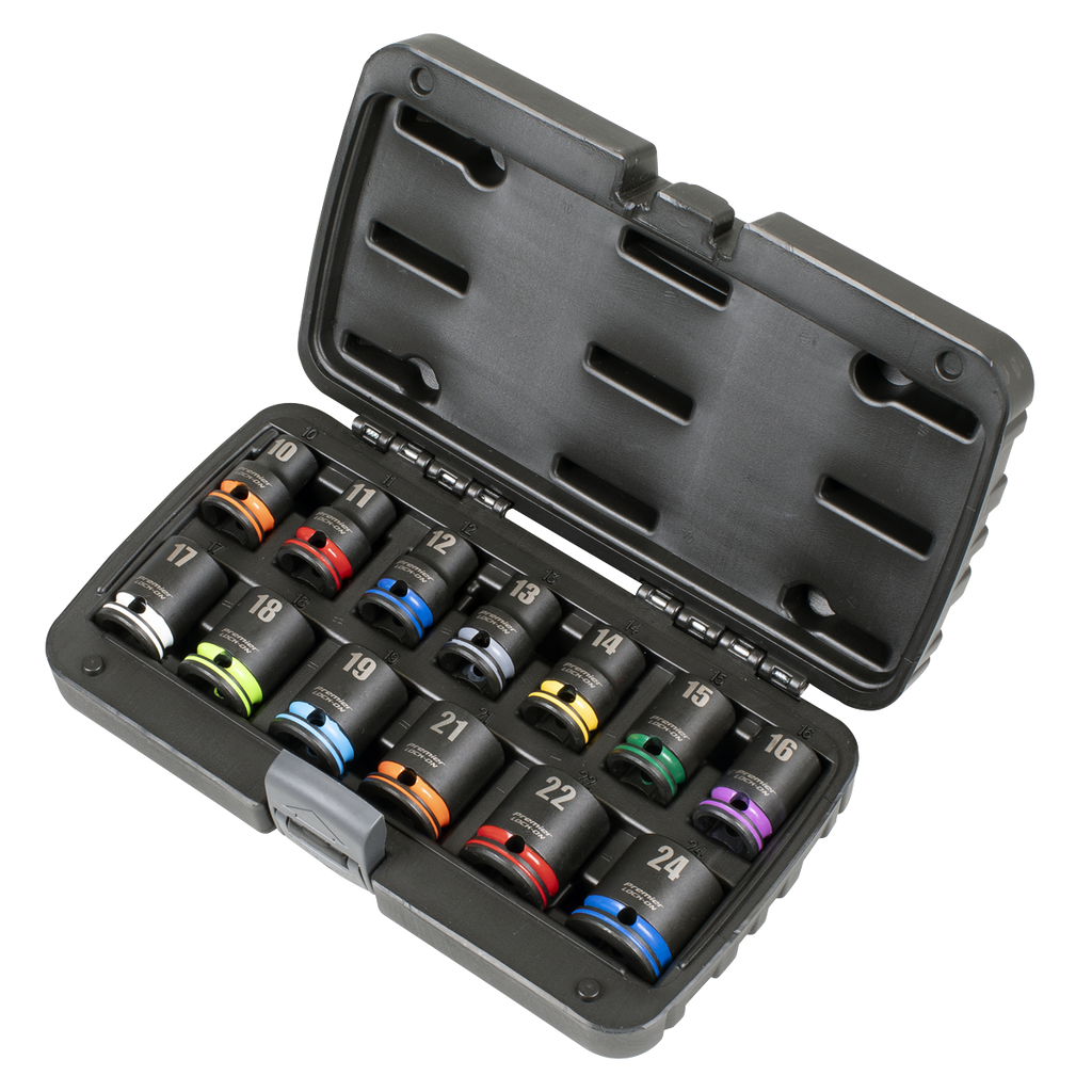 Lock-On™ Impact Socket Set 1/2"Sq Drive 13pc 6pt Metric