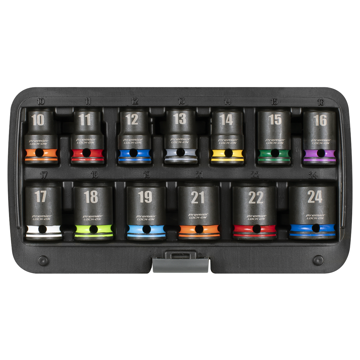 Lock-On™ Impact Socket Set 1/2"Sq Drive 13pc 6pt Metric