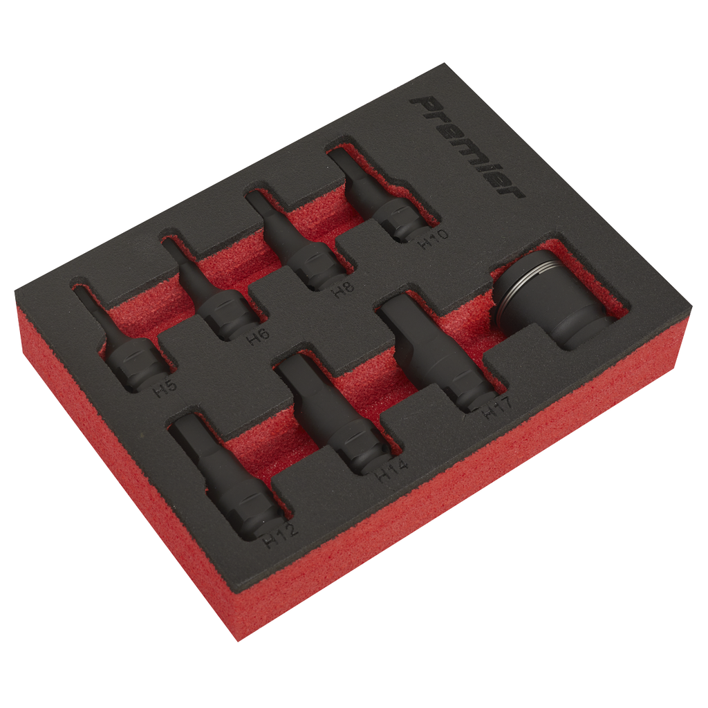 Premier Hex Impact Socket Bit Set 3/8"Sq Drive 8pc