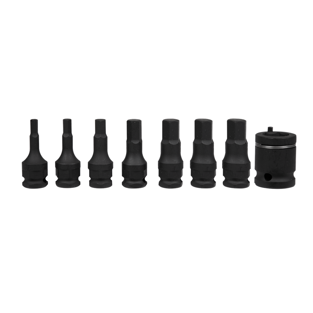 Premier Hex Impact Socket Bit Set 3/8"Sq Drive 8pc
