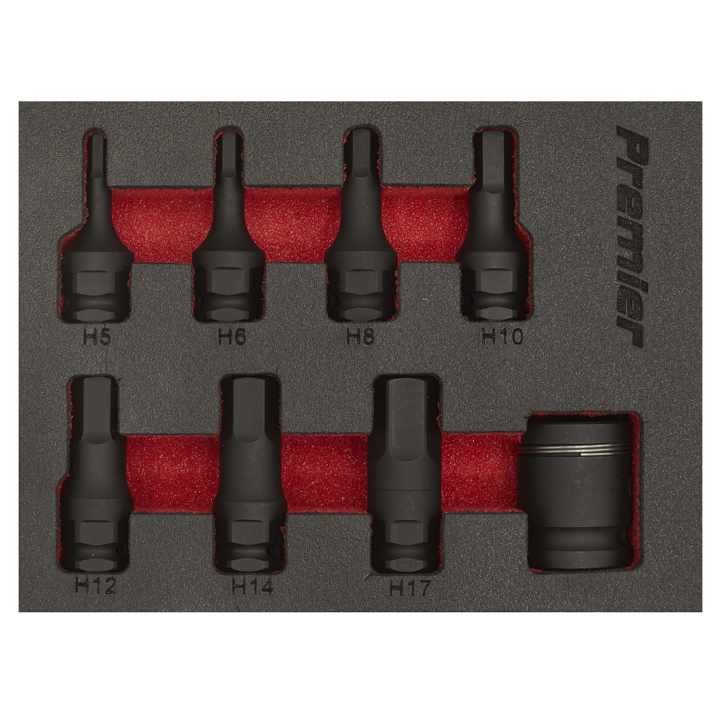 Premier Hex Impact Socket Bit Set 3/8"Sq Drive 8pc