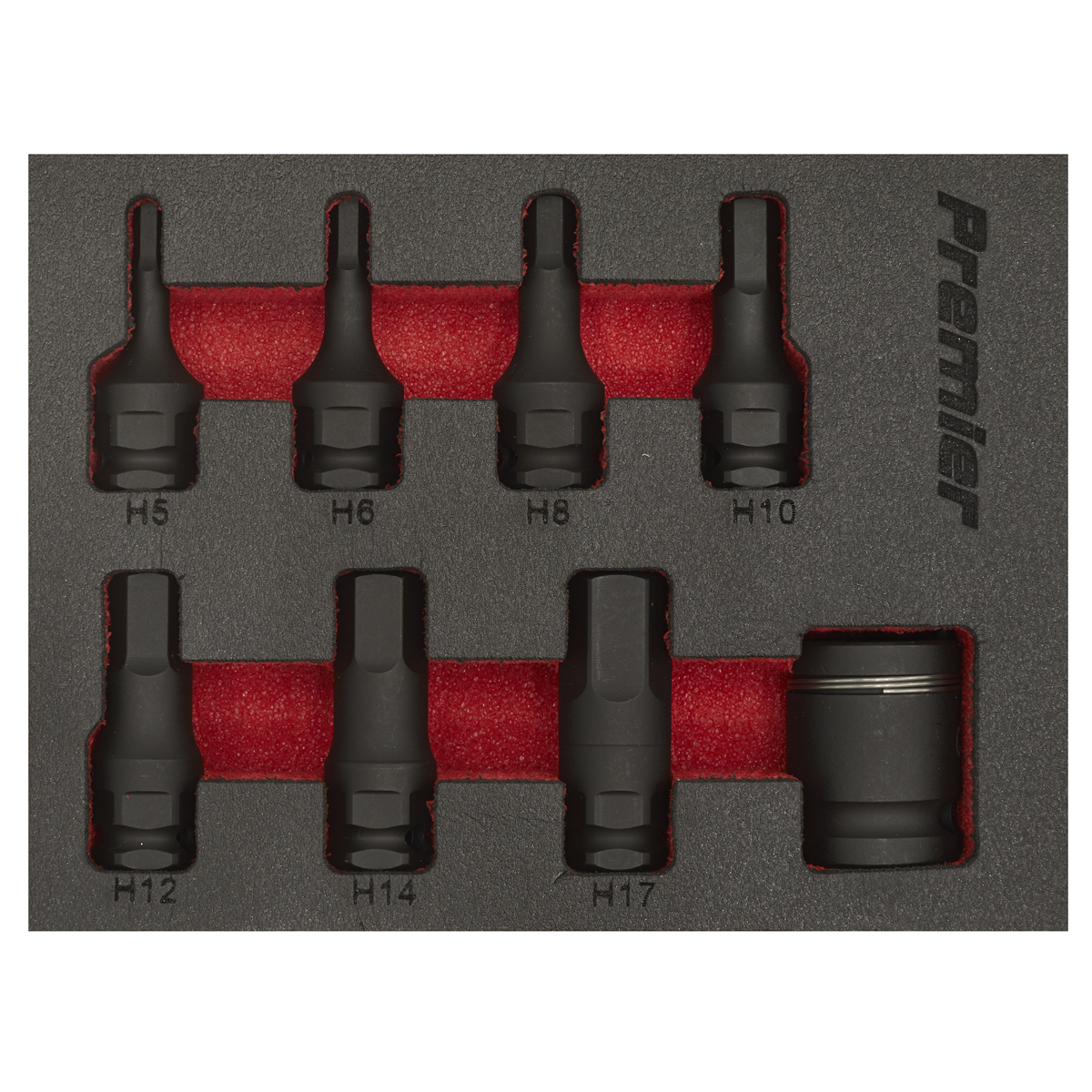 Premier Hex Impact Socket Bit Set 3/8"Sq Drive 8pc
