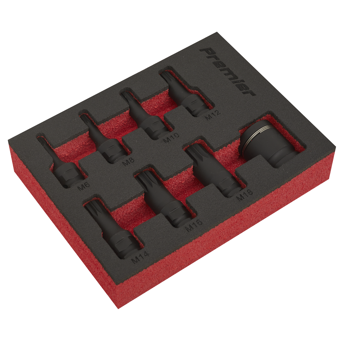 Premier Spline Impact Socket Bit Set 3/8"Sq Drive 8pc