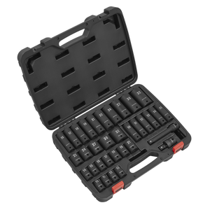 Sealey AK5634M Metric WallDrive® Impact Socket Set, 6 Point, 1/2" Sq. Drive, 34 Piece