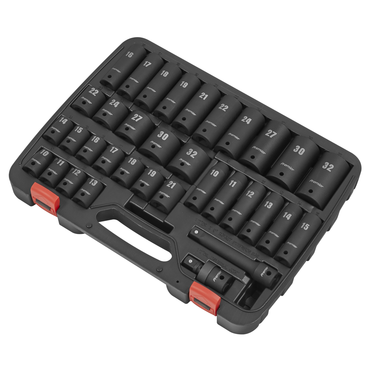 Premier Impact Socket Set 1/2"Sq Drive 34pc
