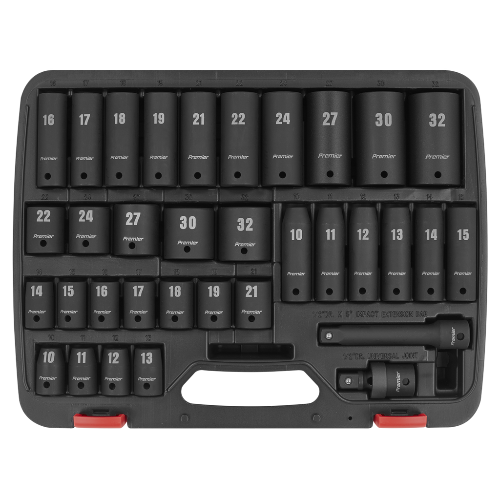 Premier Impact Socket Set 1/2"Sq Drive 34pc