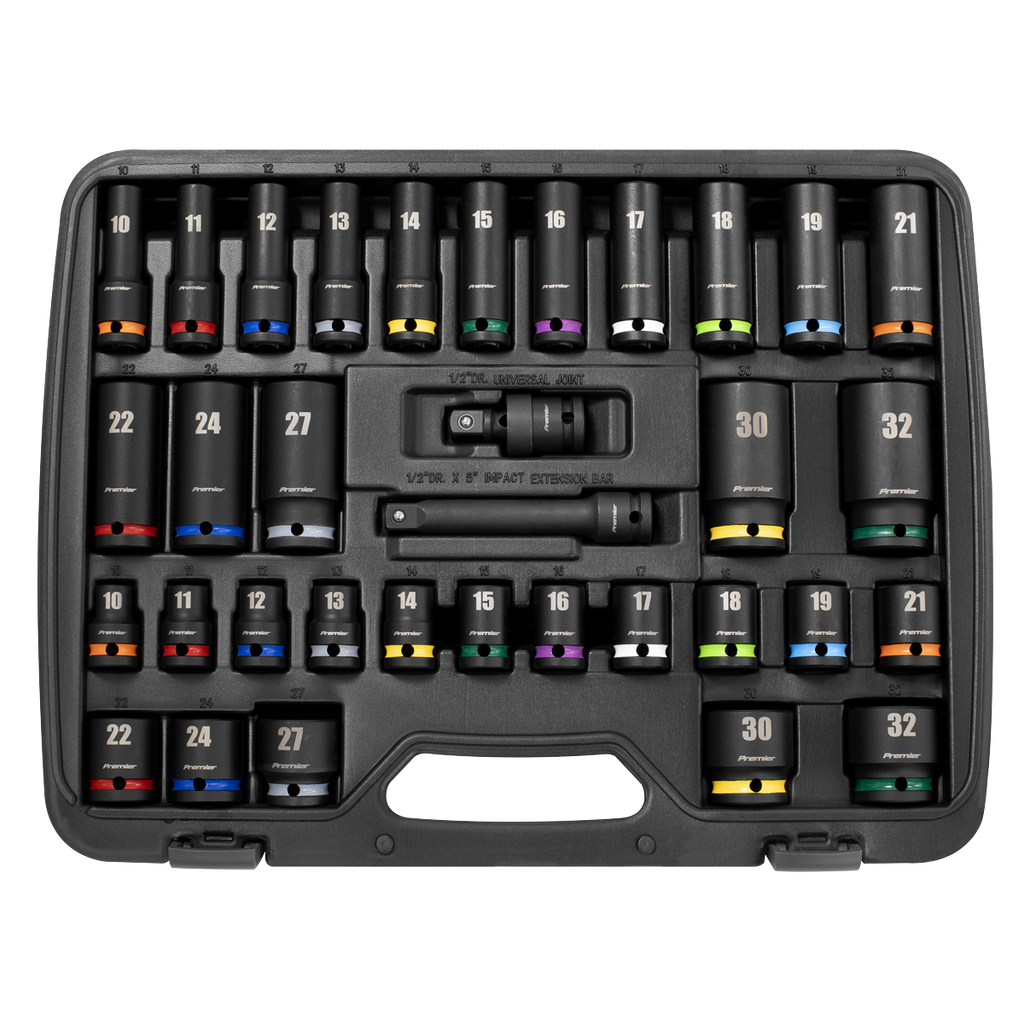 Premier Impact Socket Set 1/2"Sq Drive 34pc