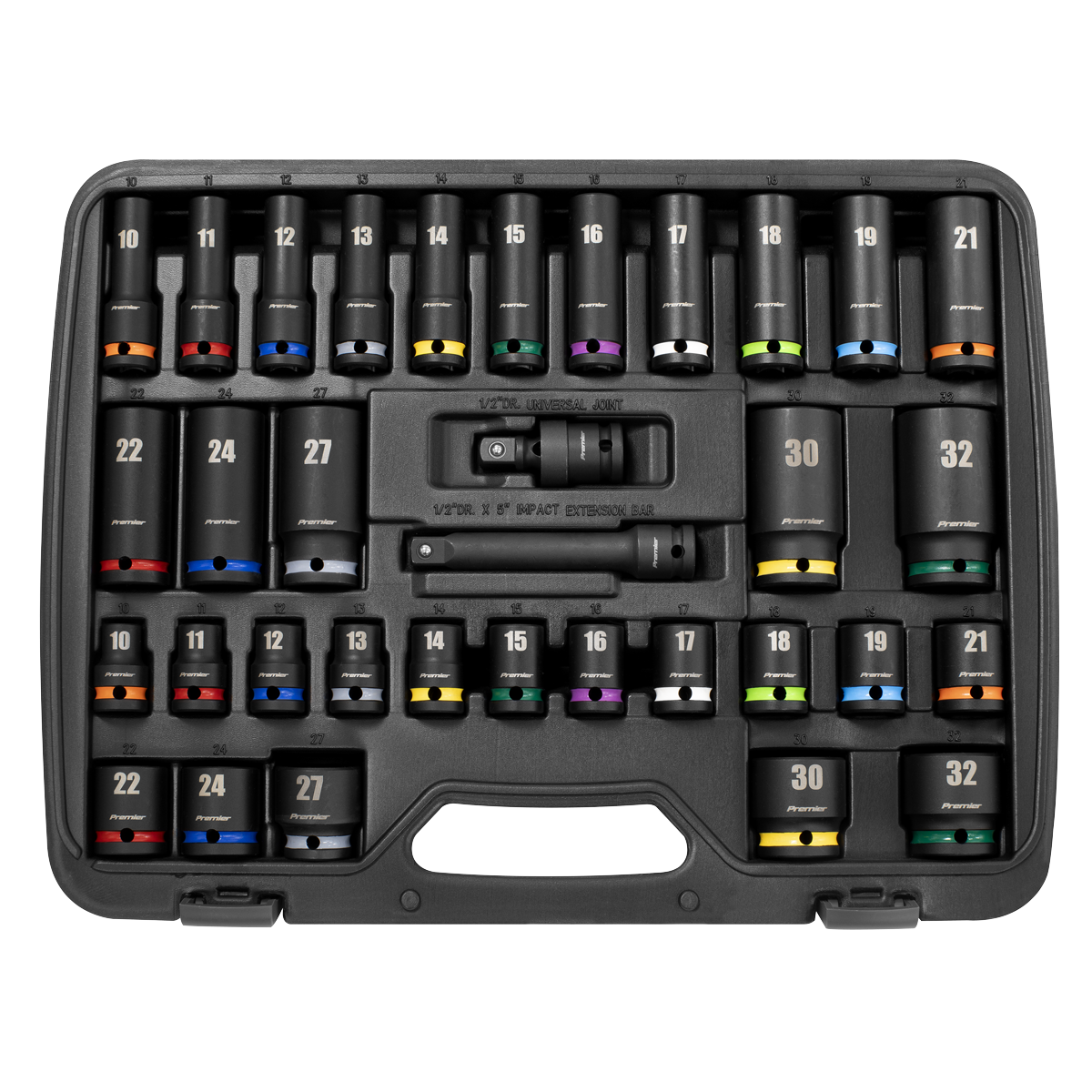 Premier Impact Socket Set 1/2"Sq Drive 34pc